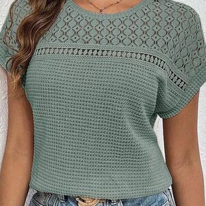 Elegant Green Lace Women's Top